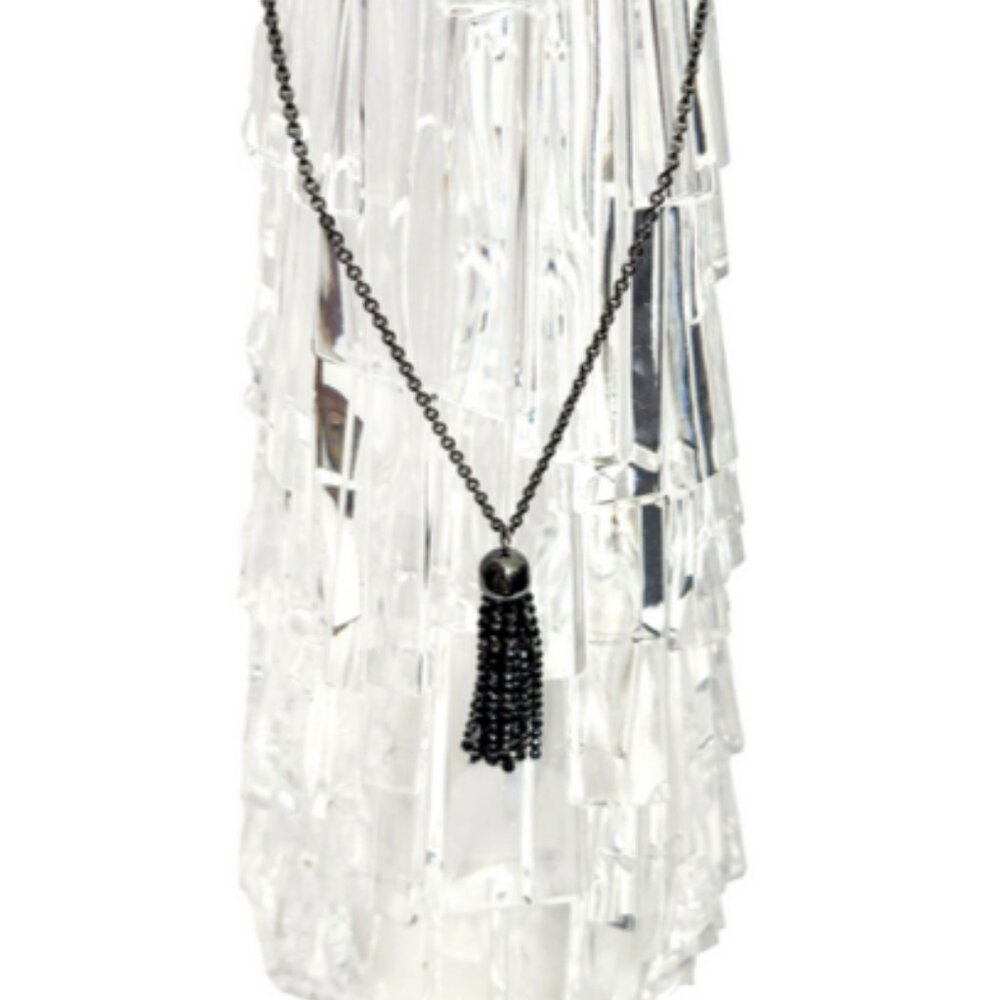 Swarovski Special Collection Long Tassle Pendant W/Jet Crystal View 4